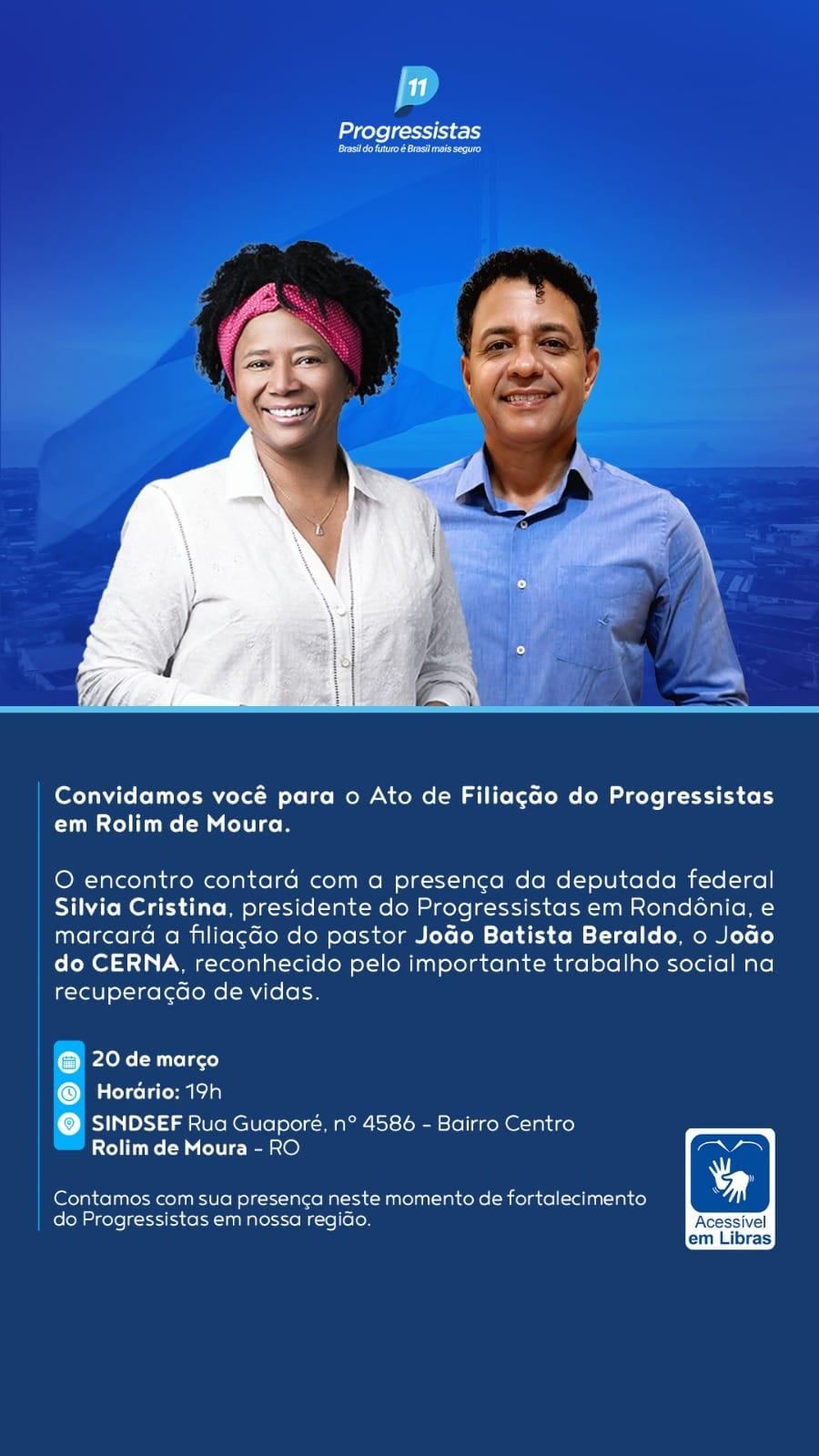 Sílvia Cristina afirma que filiação de João do Cerna fortalece ainda mais o Progressistas 