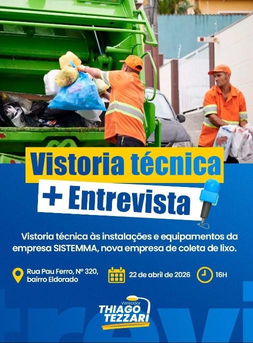 Vereador Thiago Tezzari vistoria nova empresa de coleta de lixo em Porto Velho