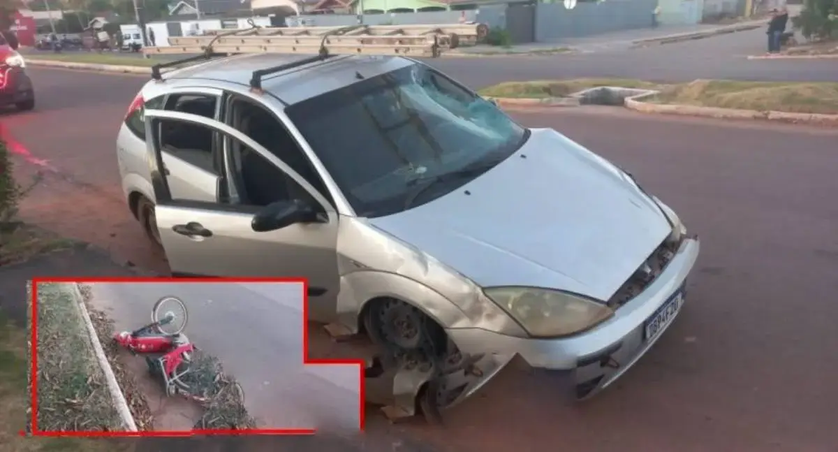 Ciclista fica ferido após colisão com carro em Rondônia