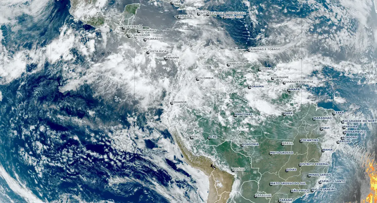 Satélite indica alta probabilidade de chuva em Porto Velho e Ariquemes; Cacoal e Ji-Paraná podem ter pancadas isoladas