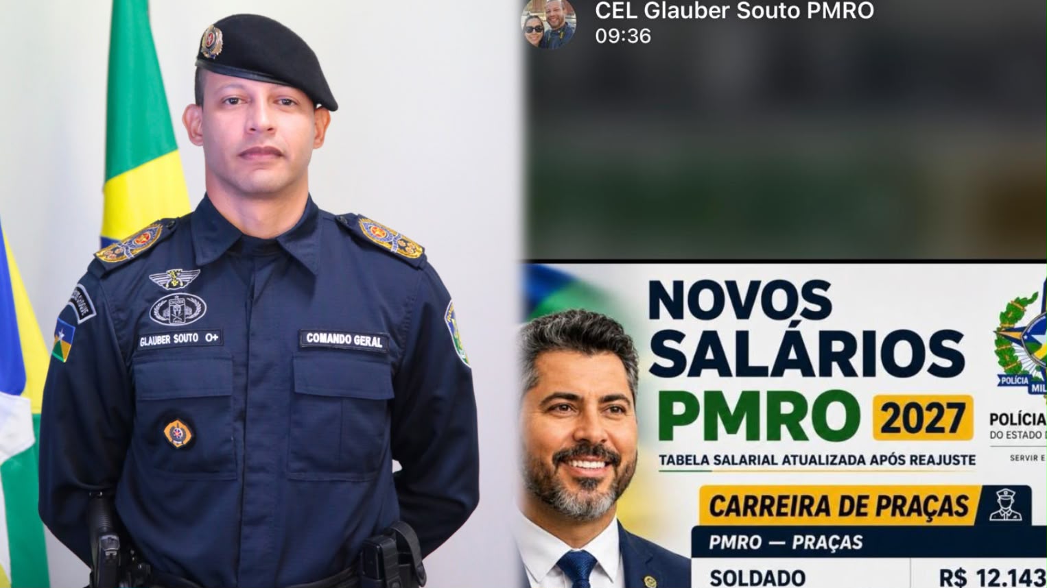 ZOMBANDO DA PM – Comandante Geral posta tabela fake onde aparece o praça ganhando aumento salarial