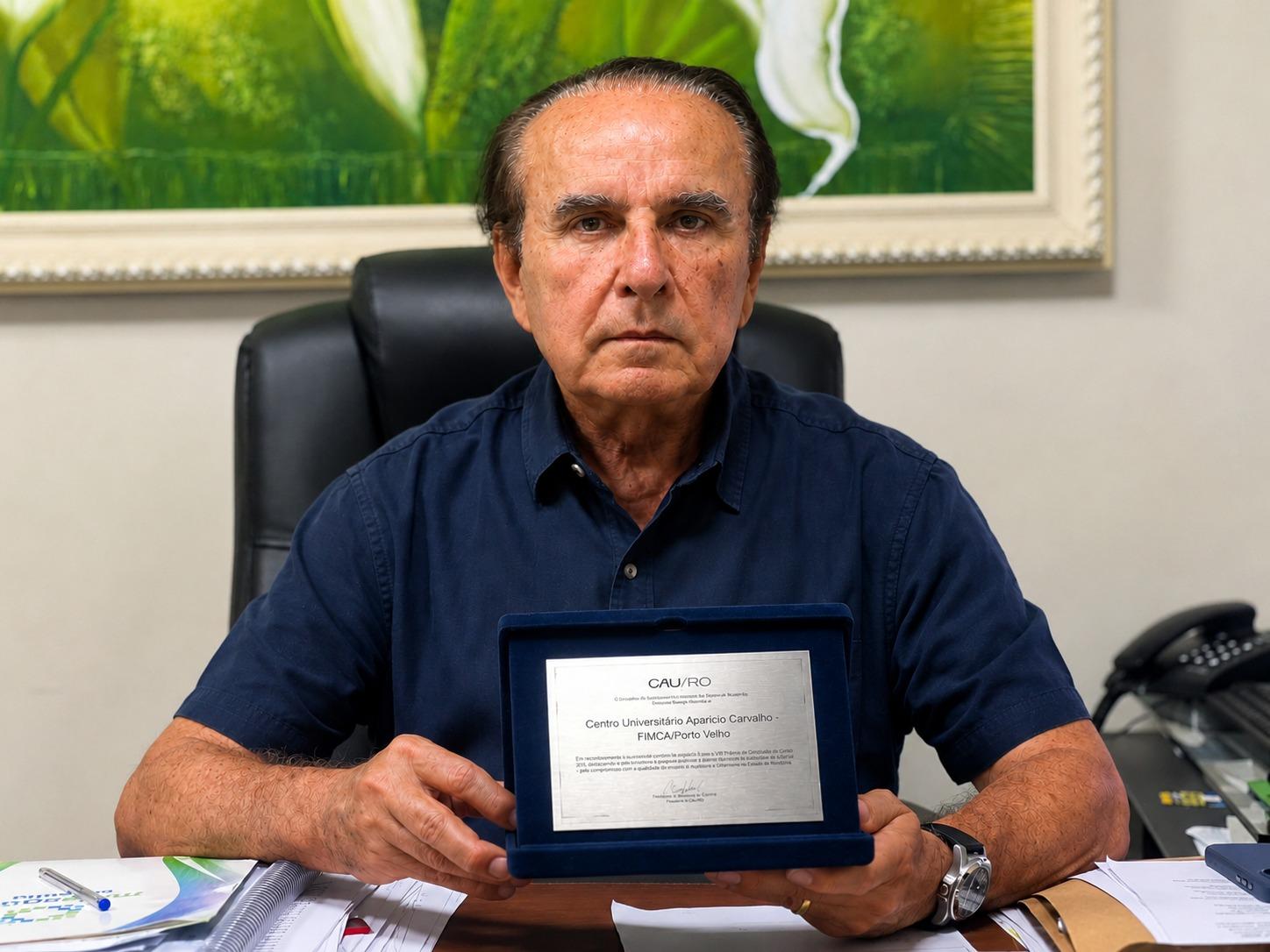 CAU/RO homenageia FIMCA por contribuição à formação de arquitetos em Rondônia; Dr. Aparício Carvalho recebe reconhecimento