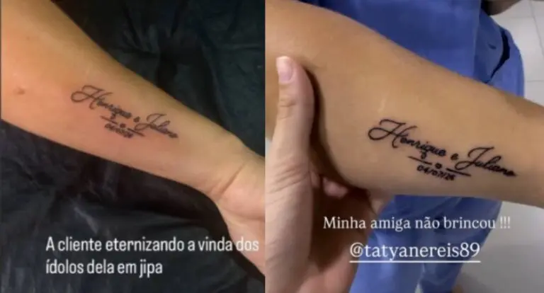 Fã tatua data de show de Henrique e Juliano na Expojipa, mas cantores cancelam apresentação