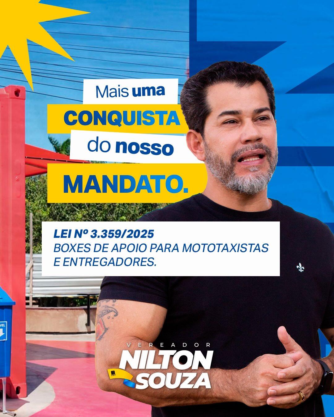 Lei de autoria do vereador Nilton Souza garante boxes de apoio para mototaxistas e entregadores em Porto Velho