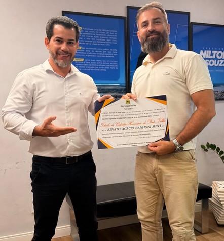 Proposto por Nilton Souza, Câmara de Porto Velho concede Título de Cidadão Honorário a Renato Acácio Canhoni Suffi
