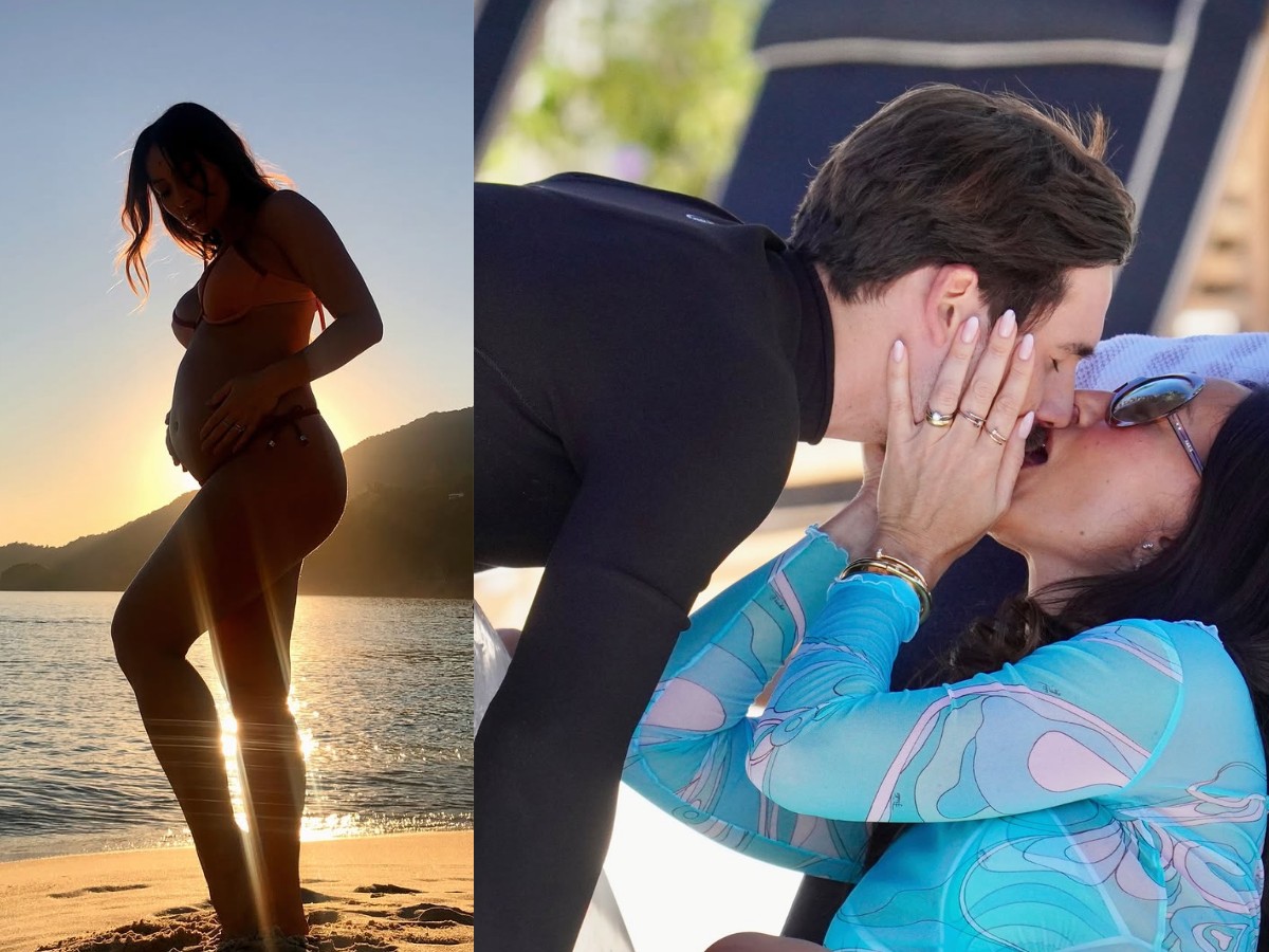 Sabrina Sato troca beijos com Nicolas e exibe barriguinha da gravidez: “Dias cheios de amor”