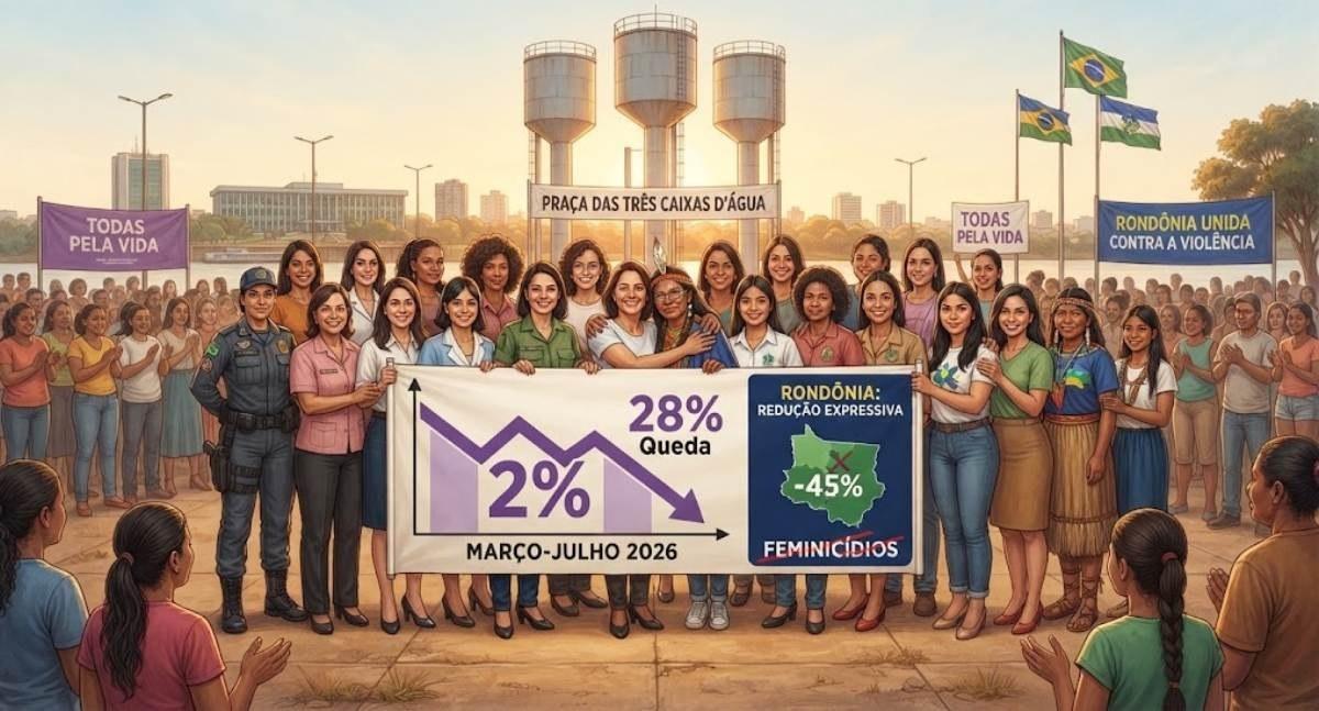 Brasil registra queda de feminicídios entre março e julho de 2026 com destaque para redução expressiva em Rondônia