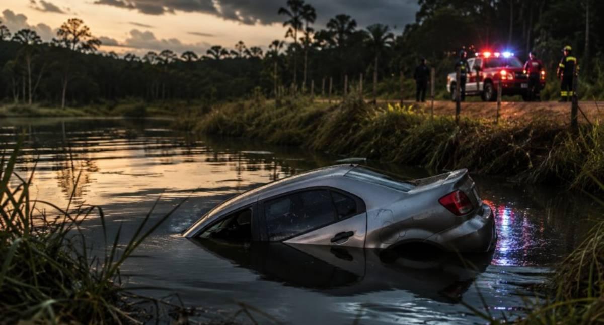 Carro cai em represa e deixa três mortos na zona rural de RO