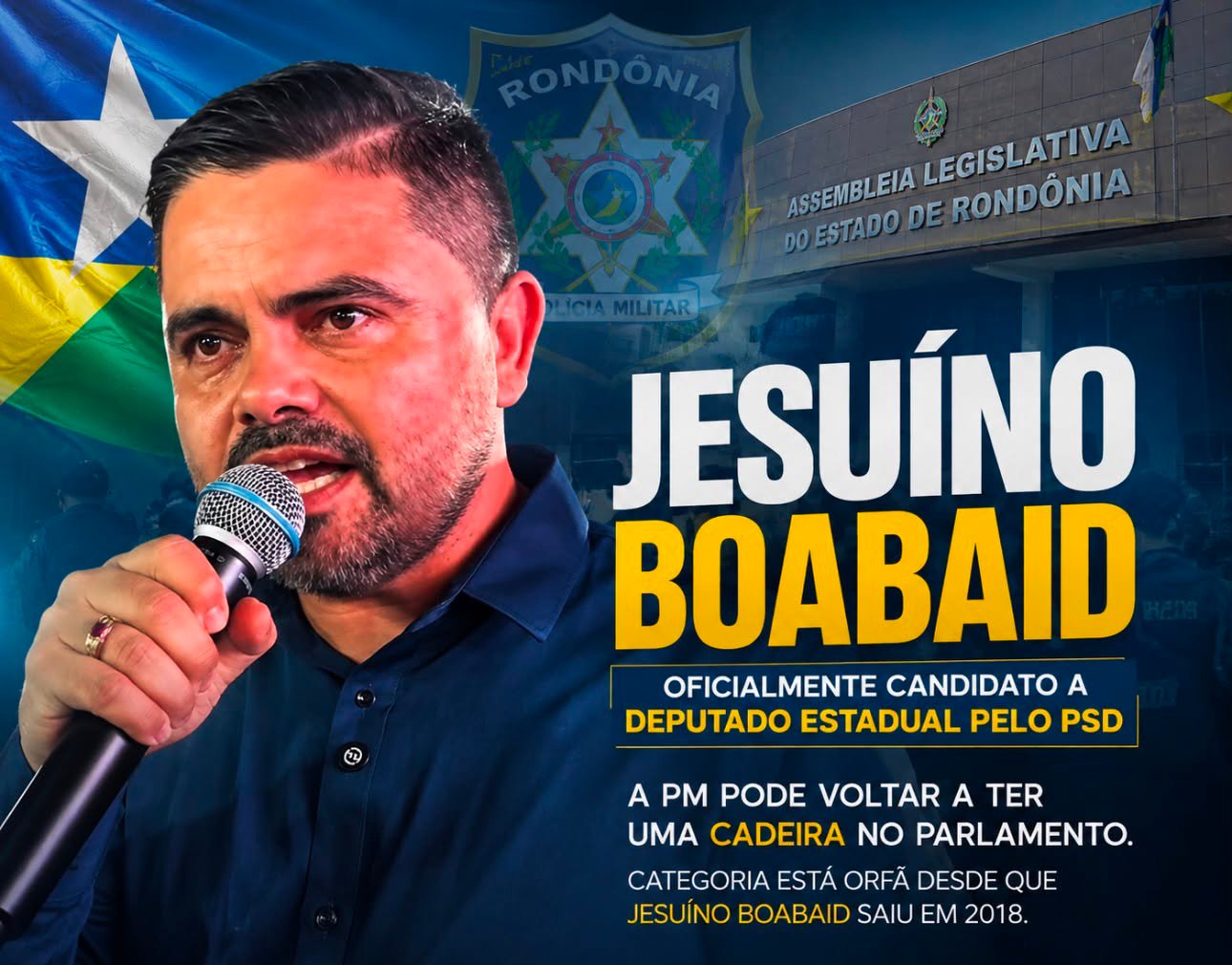 Jesuíno Boabaid tem candidatura homologada pelo PSD e Polícia Militar pode voltar a ter representante na Assembleia Legislativa