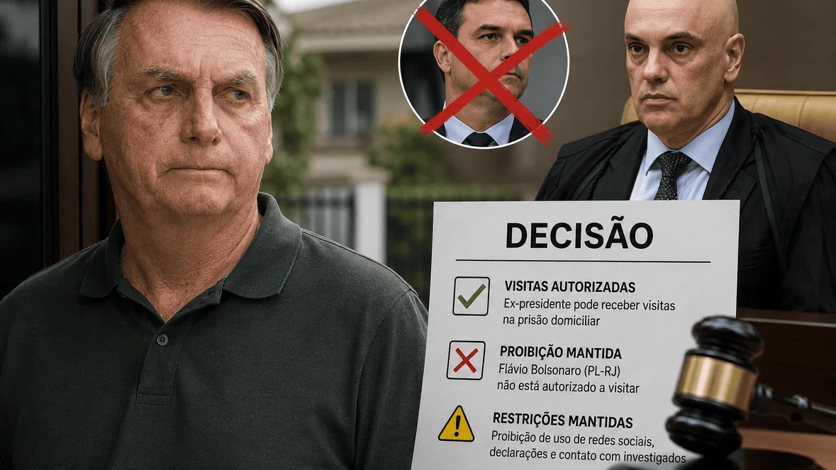 Moraes autoriza Bolsonaro a receber novamente os filhos Carlos e Jair Renan