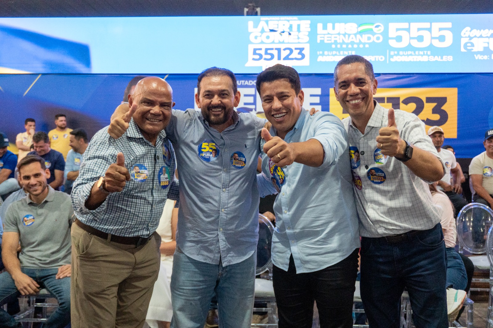 Pastor Evanildo prestigia lançamento da campanha de Laerte Gomes ao lado de Adailton Fúria e Luís Fernando, em Ji-Paraná