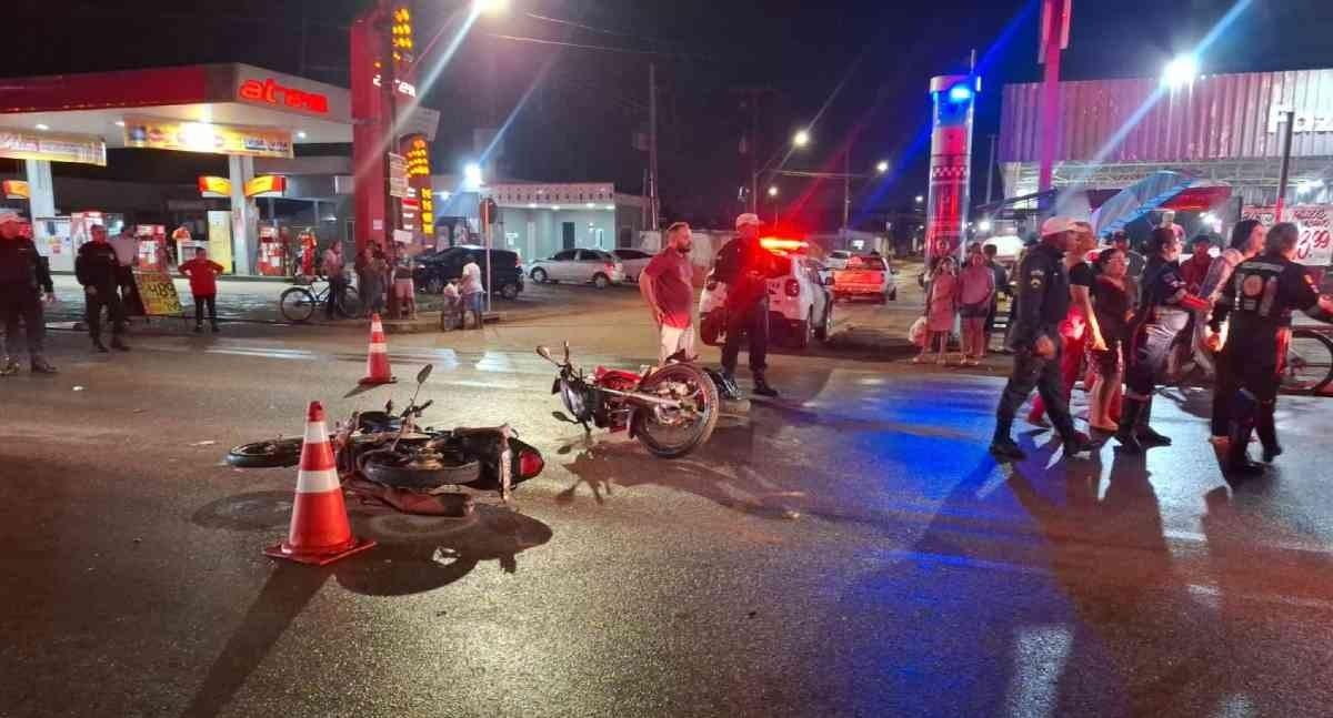 Acidente entre duas motos deixa três pessoas feridas na zona Leste de Porto Velho