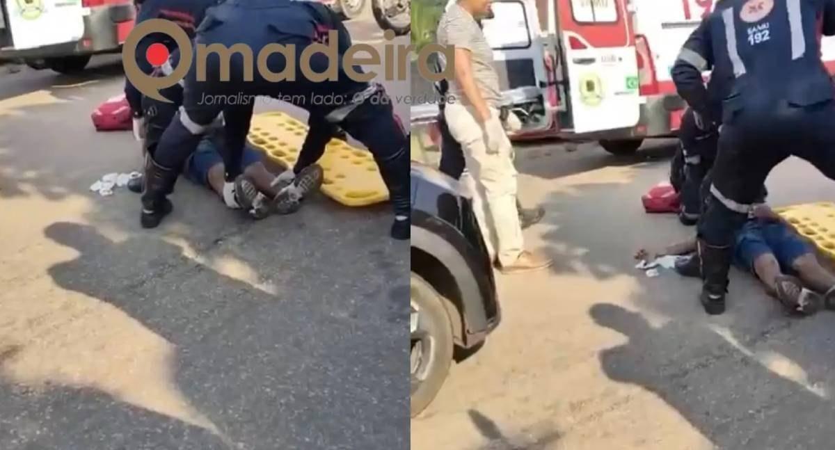 Ciclista sofre traumatismo craniano depois de tentar empinar bicicleta e colidir com carro na capital