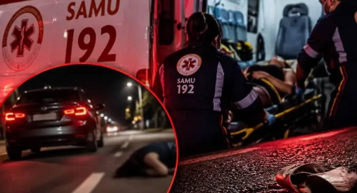 Mulher é socorrida pelo Samu depois de cair de carro em RO