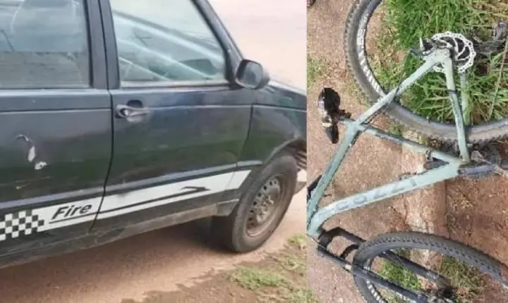 Acidente entre carro e bicicleta deixa mãe e filha feridas em RO