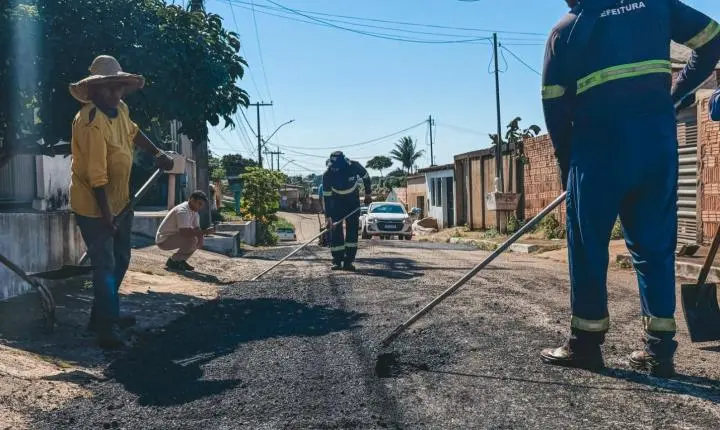 Bairro São João Batista recebe intervenção asfáltica da prefeitura