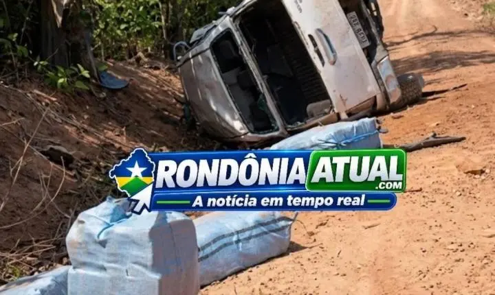 Caminhonete carregada com mais de quinhentos quilos de drogas capota e cinco suspeitos são presos em Rondônia
