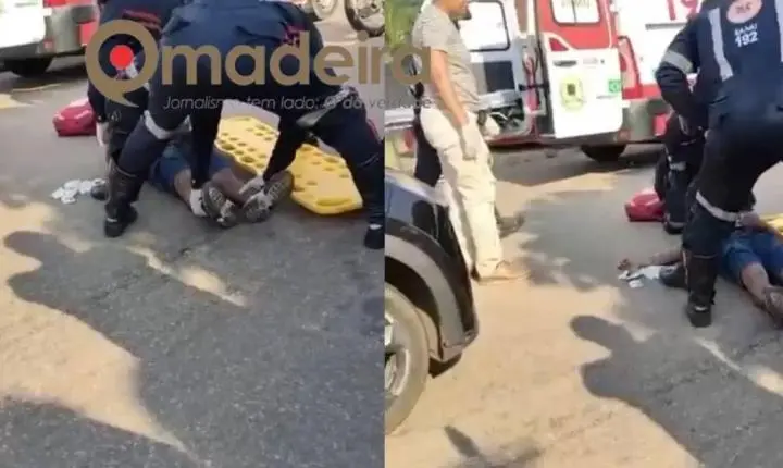Ciclista sofre traumatismo craniano depois de tentar empinar bicicleta e colidir com carro na capital