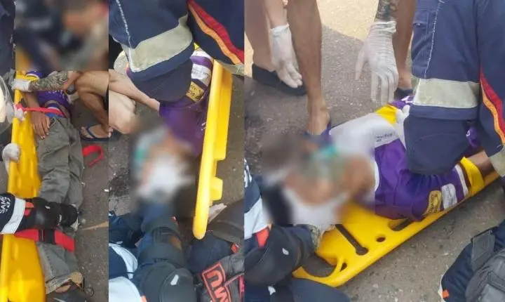 Colisão entre carro e moto deixa motoboy em estado gravíssimo no centro de Porto Velho