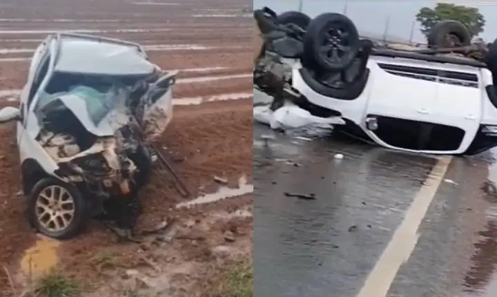 Colisão frontal entre caminhonetes deixa uma vítima fatal na BR-174