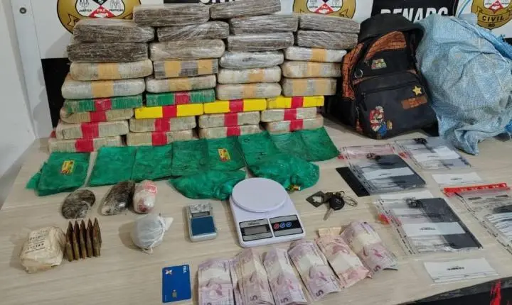 Denarc prende suspeitos e apreende 35 quilos de entorpecentes e munições de fuzil em Porto Velho