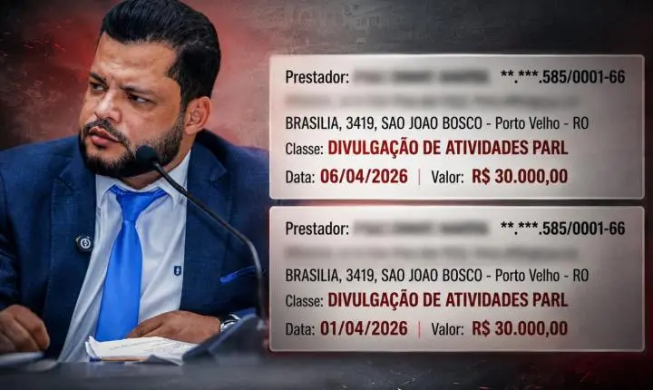 Deputado Edevaldo Neves pagou dois pagamentos de R$ 30 mil para a mesma empresa de publicidade e verba para comunicação ultrapassou R$ 85 mil apenas em março de 2026