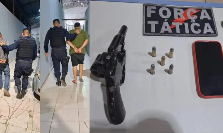 Dupla é presa com arma de fogo com numeração suprimida no decorrer de patrulhamento em Porto Velho