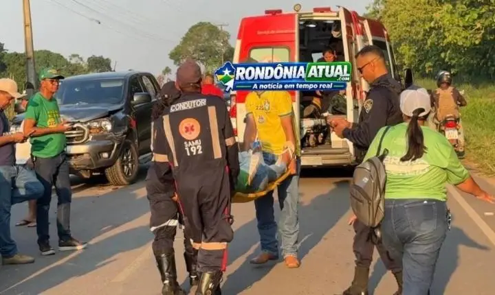 Engavetamento envolvendo quatro veículos deixa feridos no decorrer de carreata em RO