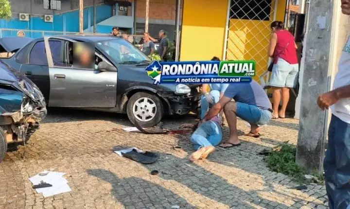 Grave acidente de trânsito deixa idoso morto e filha ferida em cruzamento movimentado de RO