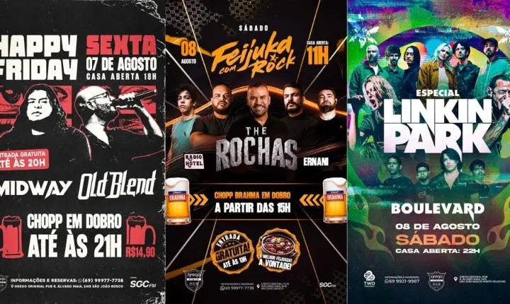 GREGO ORIGINAL PUB: Happy Friday, Feijuka com Rock e Especial Linkin Park agitam o fim de semana
