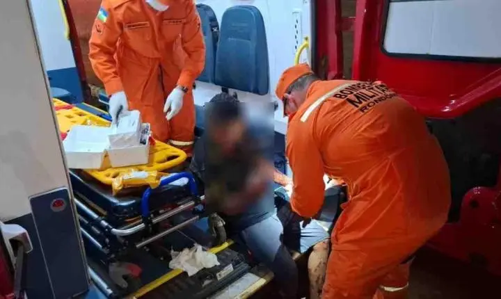 Homem é atacado com golpes de machado e socorrido pelo Corpo de Bombeiros