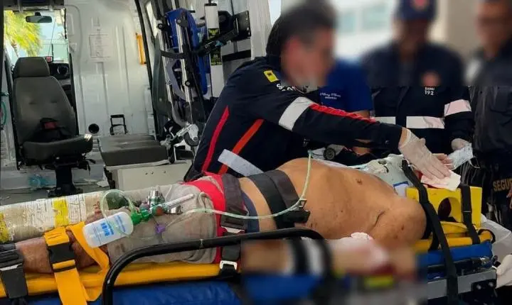 Idoso fica em estado gravíssimo depois de ser atropelado por caminhão nas proximidades da Usina de Samuel
