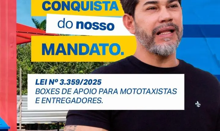 Lei de autoria do vereador Nilton Souza garante boxes de apoio para mototaxistas e entregadores em Porto Velho
