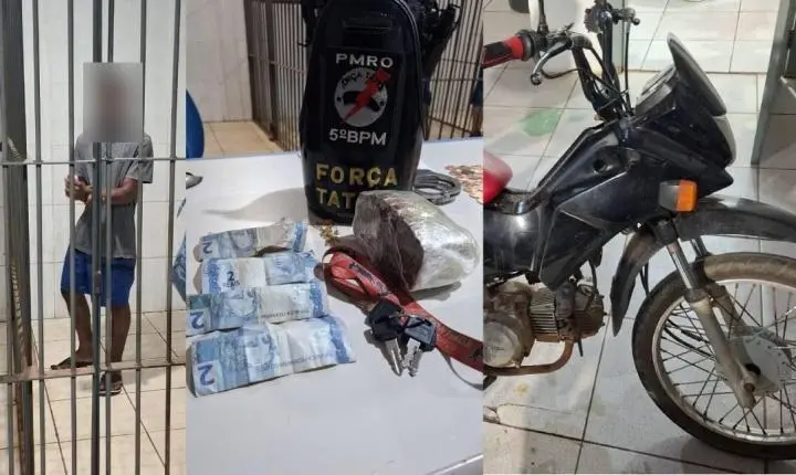 Motoboy é preso pela Polícia Militar depois de perseguição e queda na Avenida Mamoré, em Porto Velho