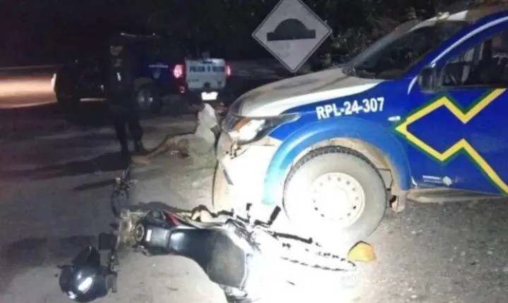 Motociclista embriagado colide contra viatura policial e é preso na RO-383