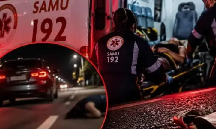 Mulher é socorrida pelo Samu depois de cair de carro em RO