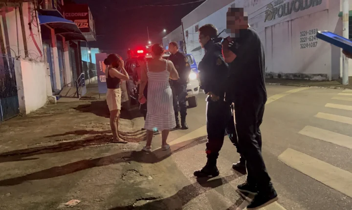 Mulher pede socorro após ser agredida pelo marido no centro