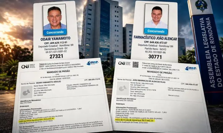 PENSÃO ALIMENTÍCIA – Candidatos a deputado estadual por Rondônia aparecem em mandados de prisão por dívida de pensão