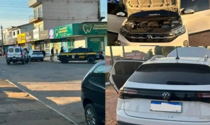 Polícia Militar e PRF apreendem veículo roubado e com sinais de adulteração em RO