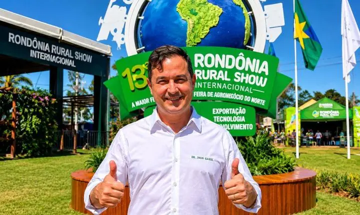 Pré-candidato a deputado federal, Jaime Gazola reforça apoio ao agronegócio durante visita à Rondônia Rural Show, em Ji-Paraná
