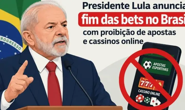 Presidente Lula divulga fim das bets com proibição de apostas e cassinos online no Brasil