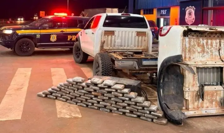 PRF em Rondônia apreende quase 100 kg de “supermaconha” escondida em compartimento oculto de caminhonete