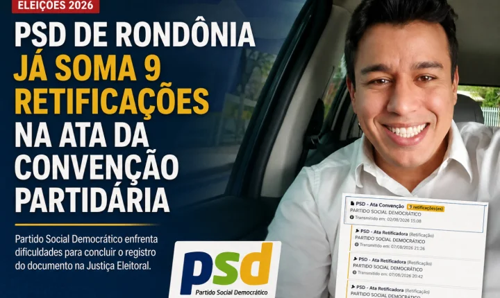 PSD de Rondônia já soma nove retificações na ata da convenção partidária