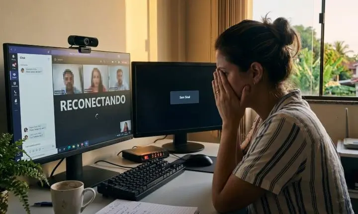Reunião cair no meio da fala já é motivo de demissão? Veja o que dizem gestores sobre home office e conexão