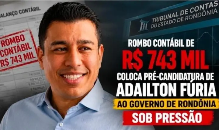 Rombo contábil de R$ 743 mil coloca pré-candidatura de Adailton Fúria ao Governo de Rondônia sob pressão