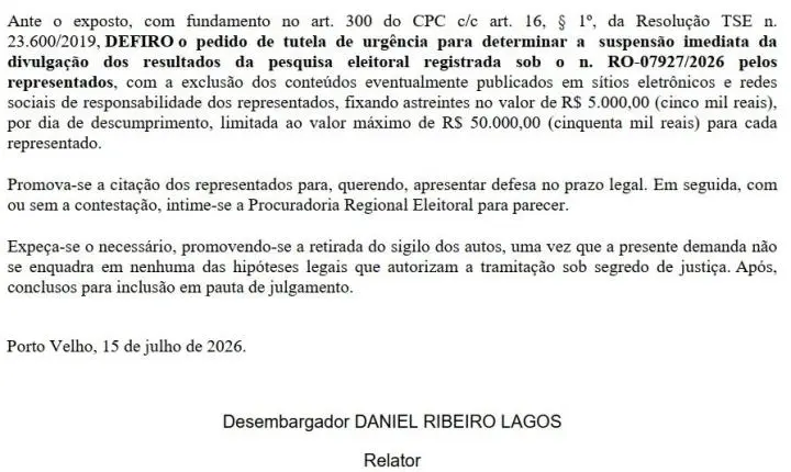 TRE barra divulgação de pesquisa que aponta Fúria em empate técnico na liderança após identificar graves inconsistências